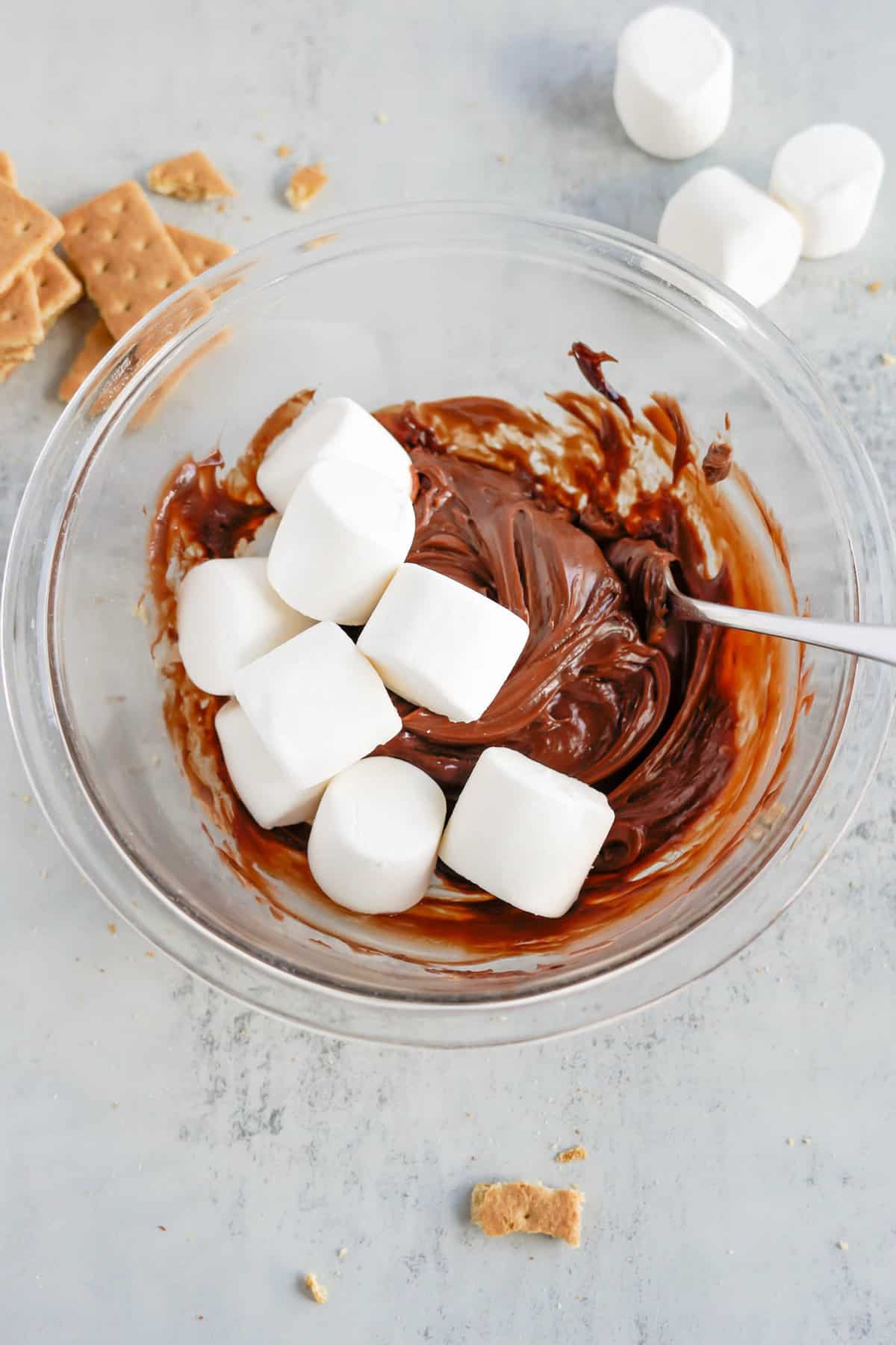 Adding Marshmallows to S'more Dip Recipe