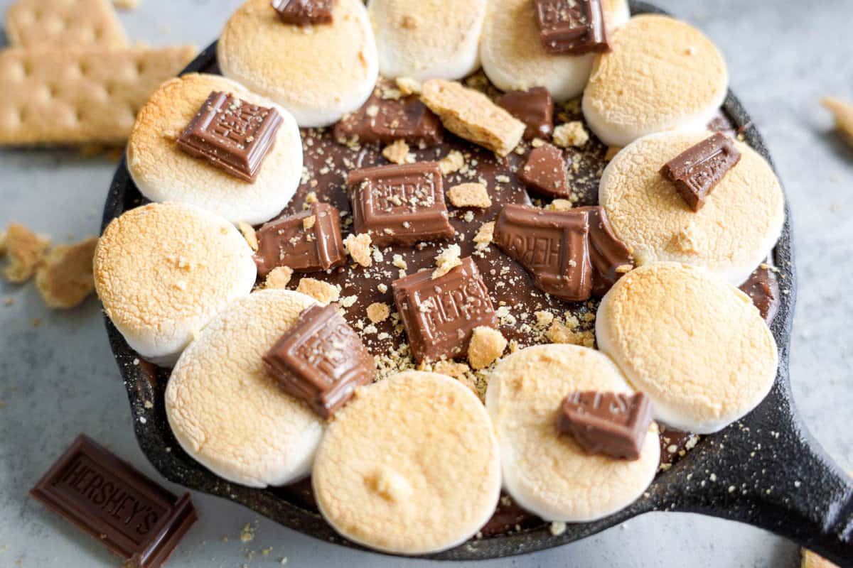S'mores Dip in Cast Iron Skillet