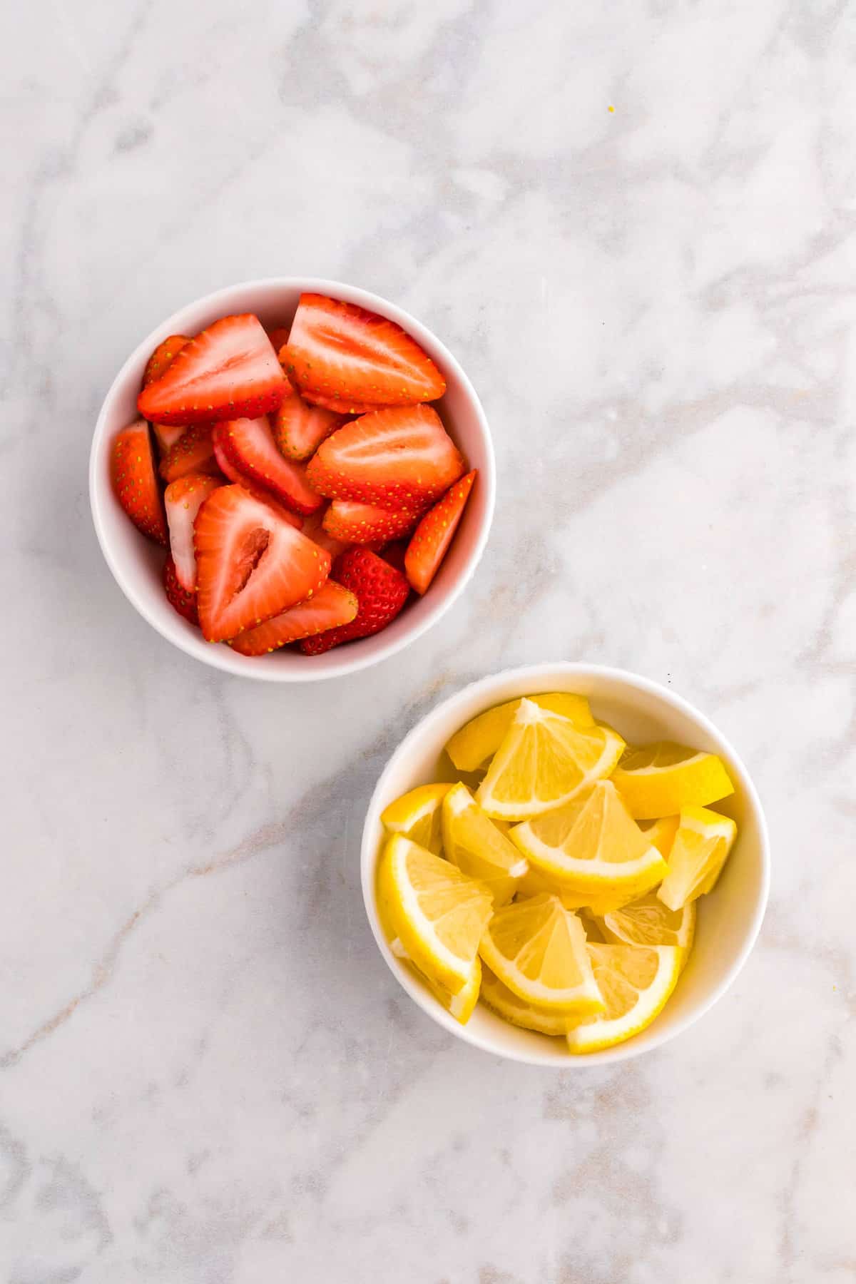 Fresh Strawberries & Lemons Garnish for Strawberry Lemon Cake