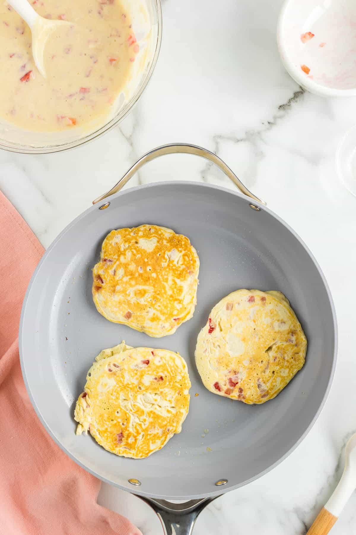 Golden Brown Pancakes for Strawberry Pancake Recipe