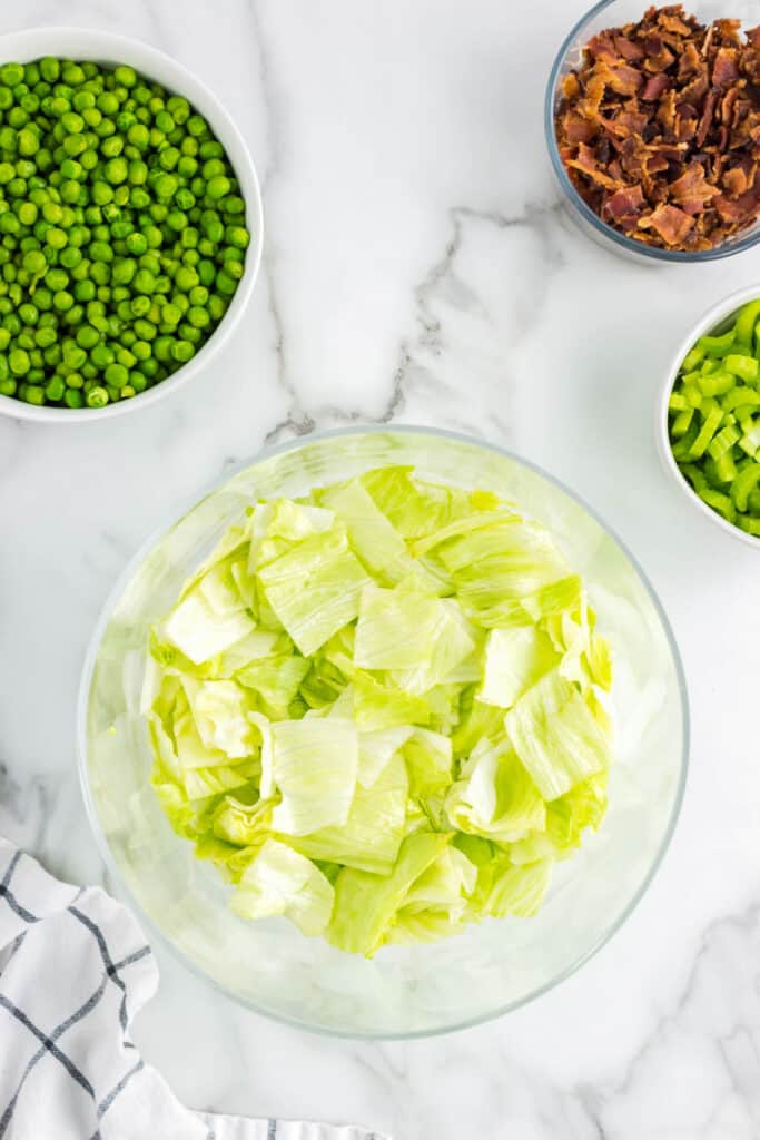 Lettuce Layer in 7 Layer Salad