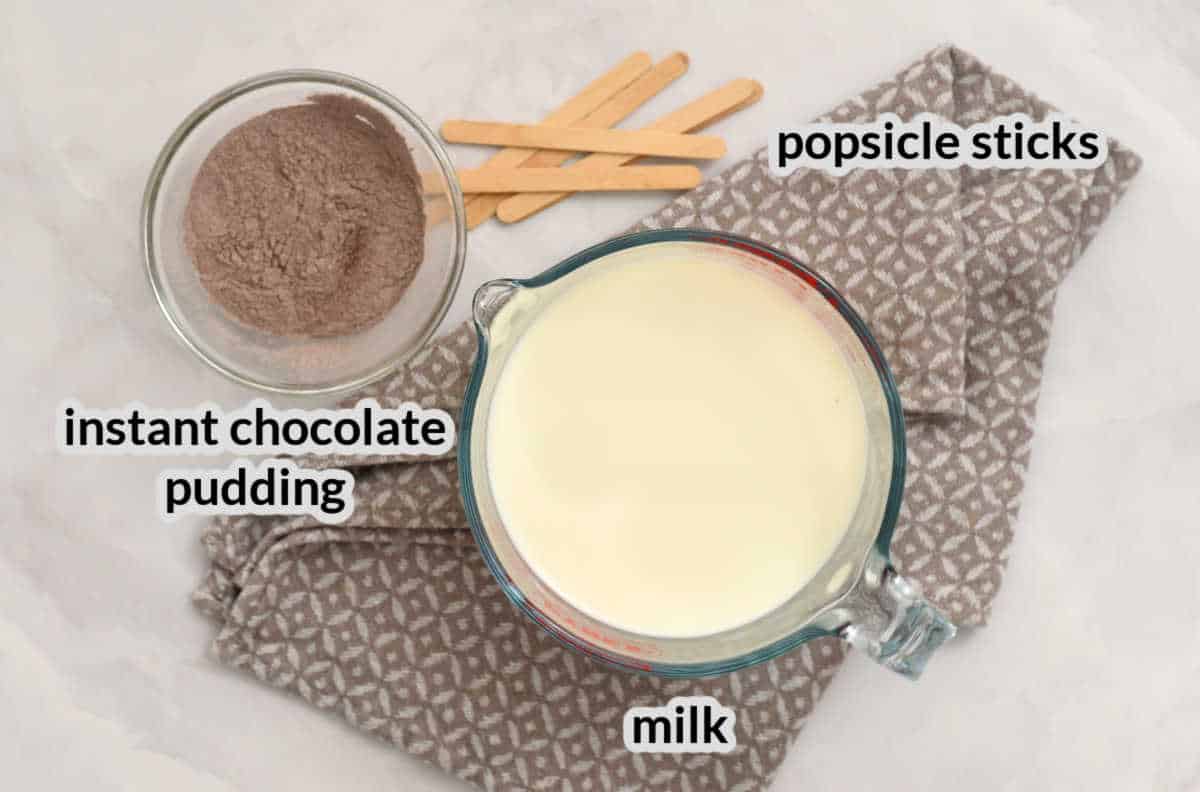 Overhead Image of the Fudgsicle Ingredients