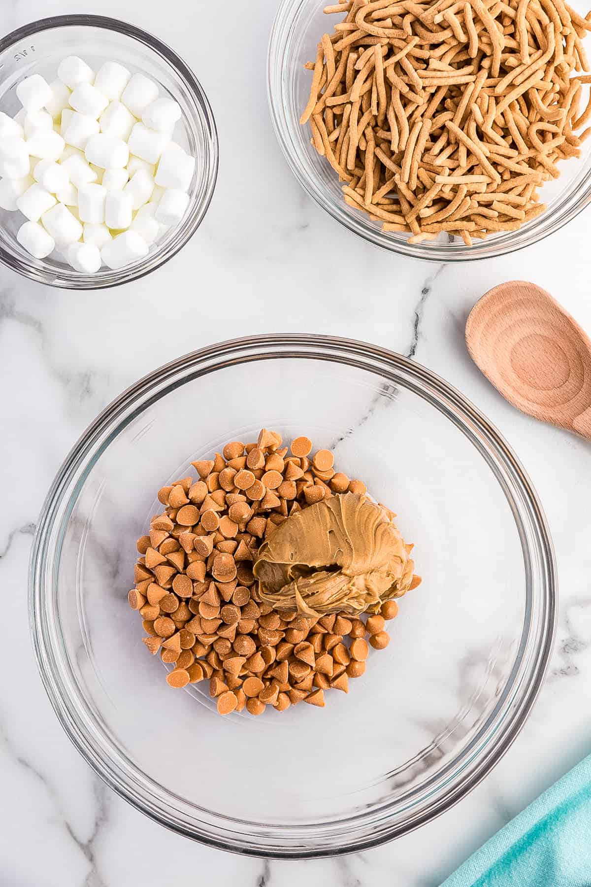 Melt the Butterscotch chips and peanut butter together until creamy.