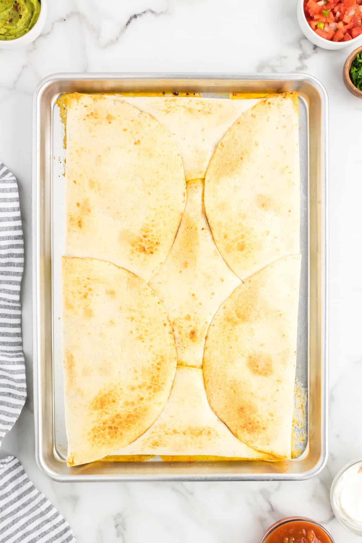 Sheet Pan Quesadillas Baked to a Golden Brown