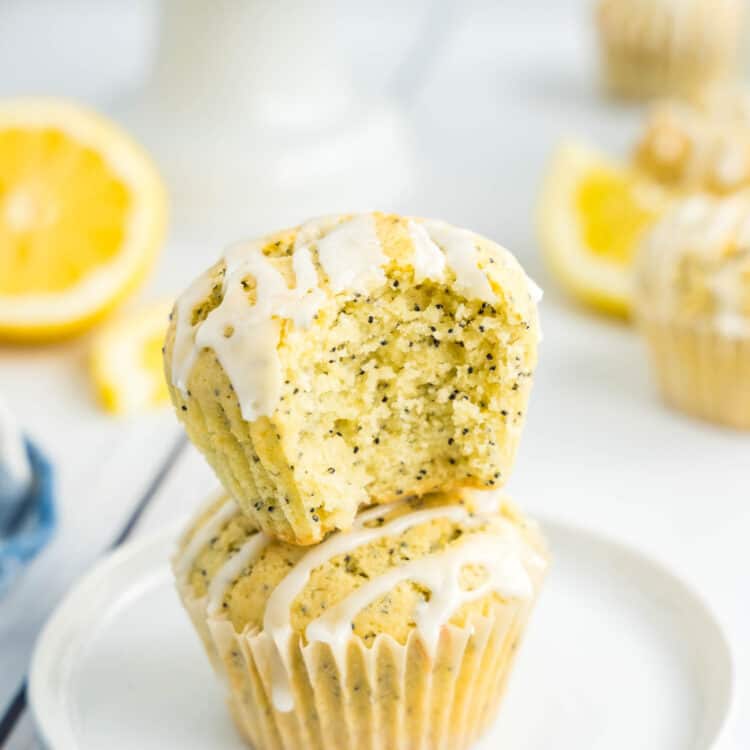 Lemon Poppy Seed Muffins on a white plate