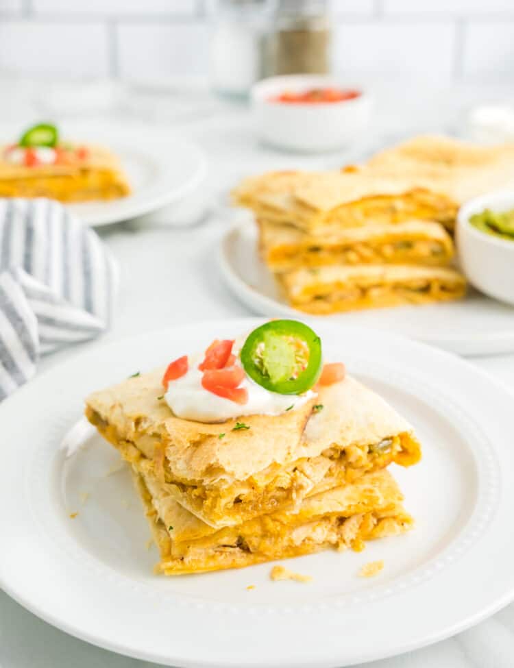 Sheet Pan Chicken Quesadillas Loaded with Toppings