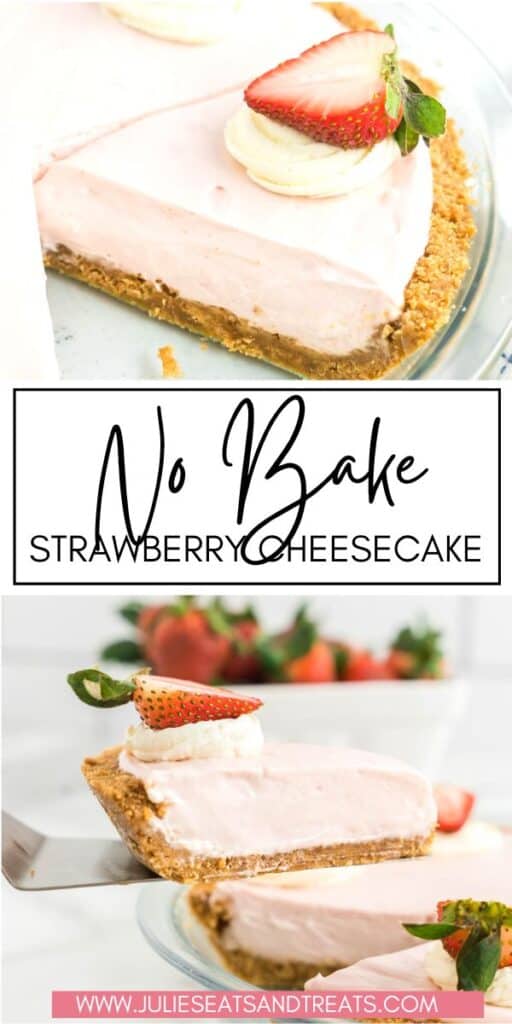 No Bake Strawberry Cheesecake JET Pinterest Image