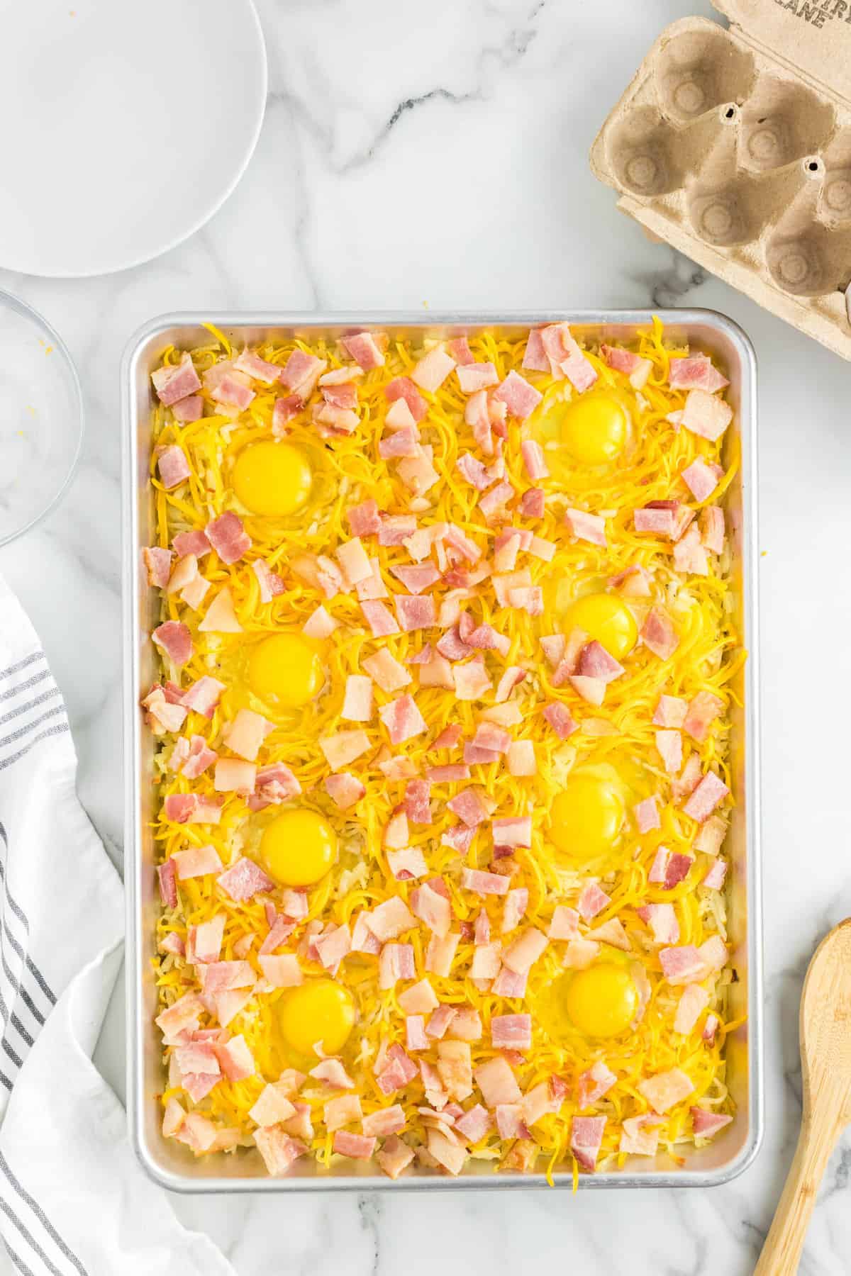 Topping Sheet Pan Breakfast with Bacon