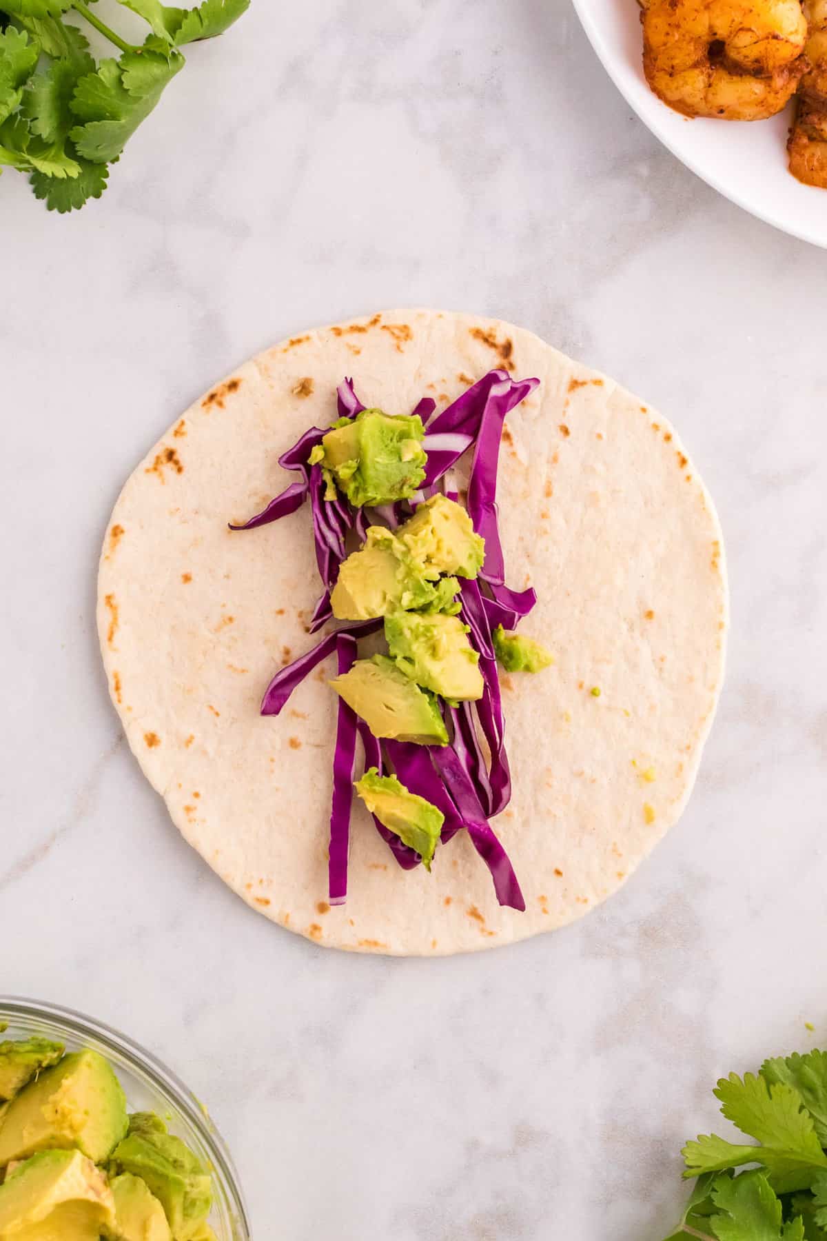 Adding Avacado to Shrimp Tacos Recipe