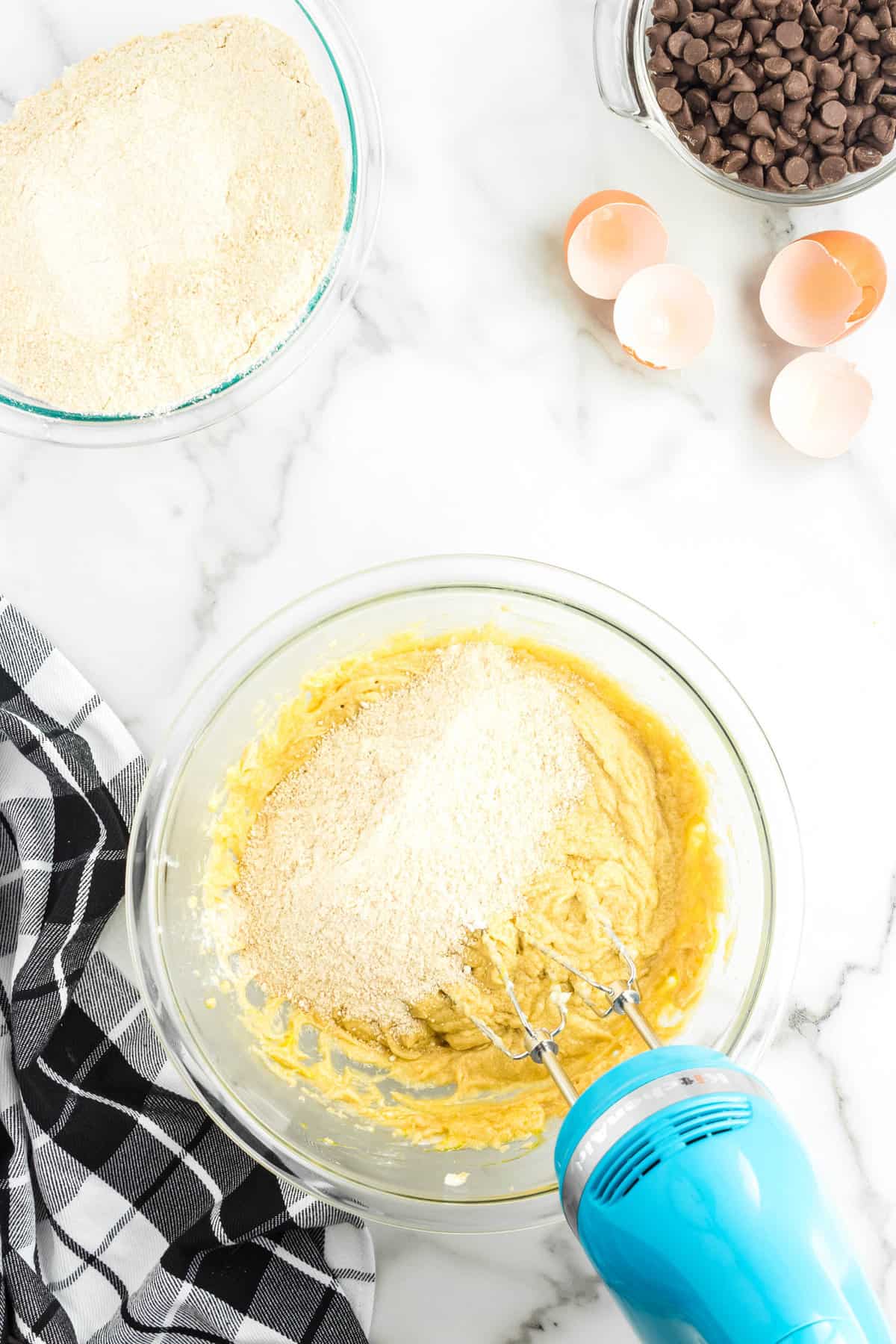 Mixing Dry Ingredients for S'mores Bars