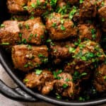 Steaks Bites with Garlic Butter Square cropped image