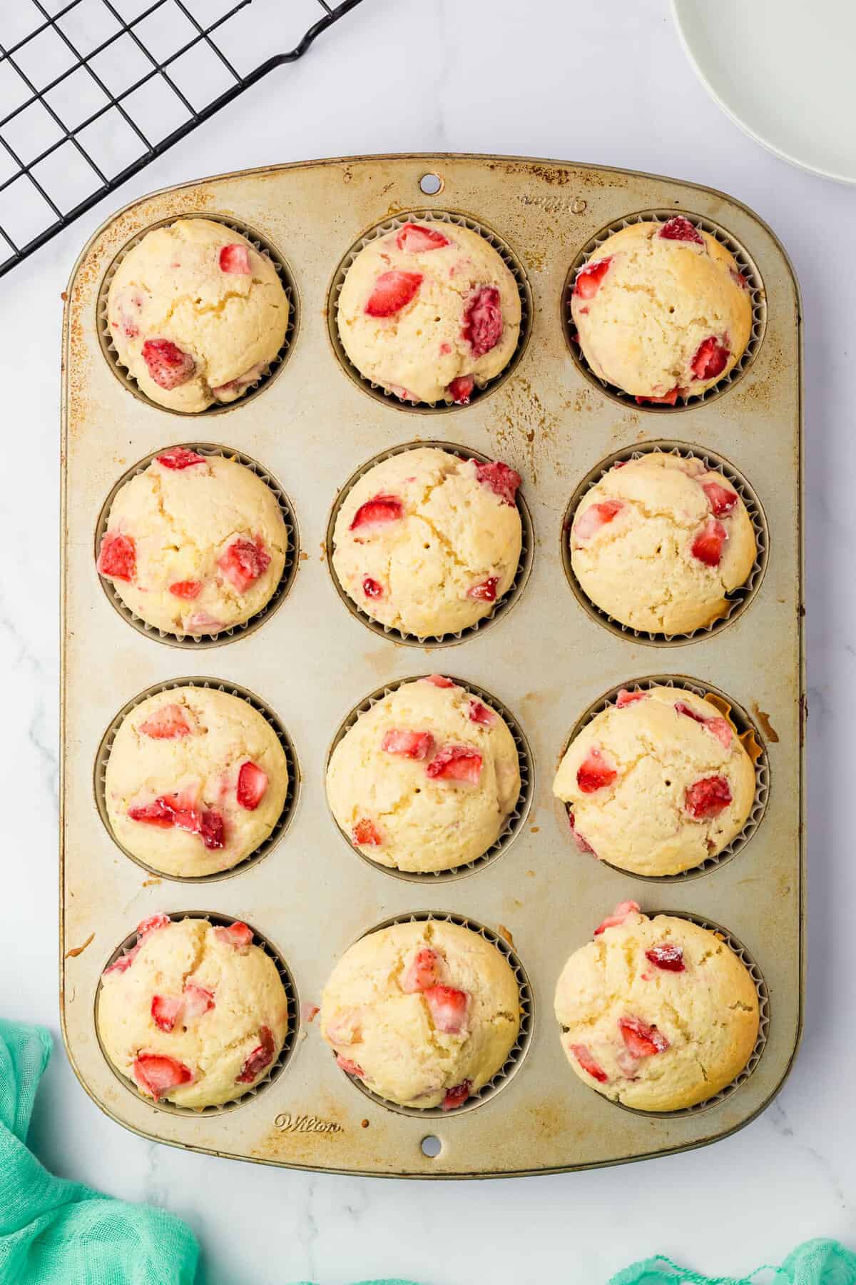 Homemade Strawberry Muffins Hot Out of the Oven