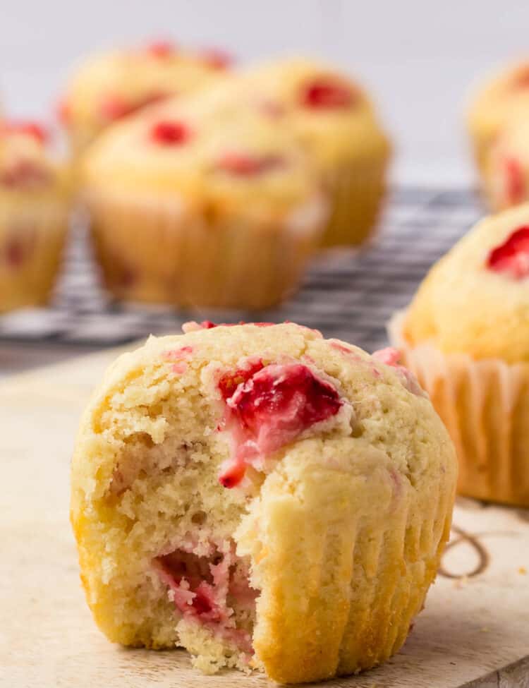 Light and Fluffy Homemade Strawberry Muffins