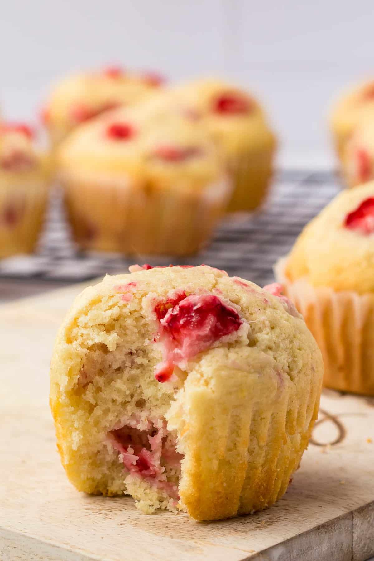 Light and Fluffy Homemade Strawberry Muffins