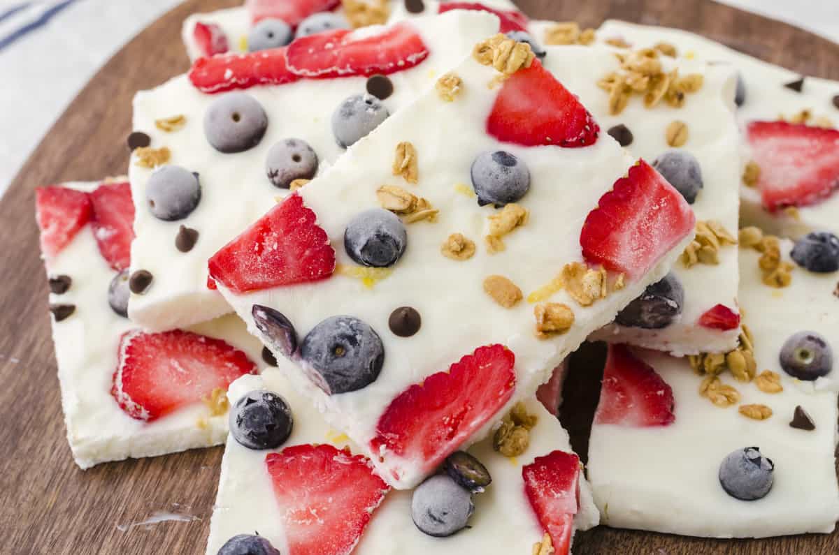 Close up Photo of a Yogurt Bark pile