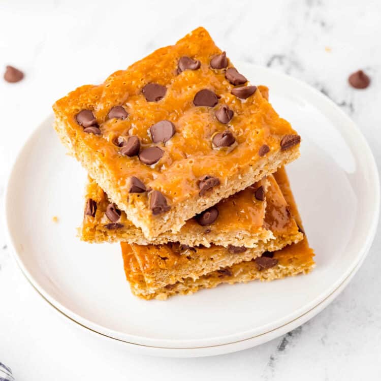 Caramel Oatmeal Bars Square Image