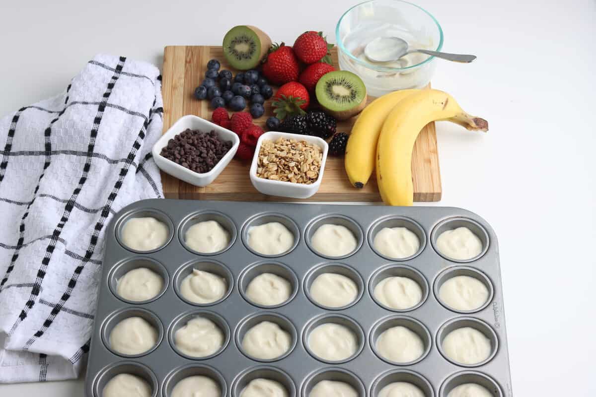 Put the Yogurt into a Mini Muffin Tin Pan