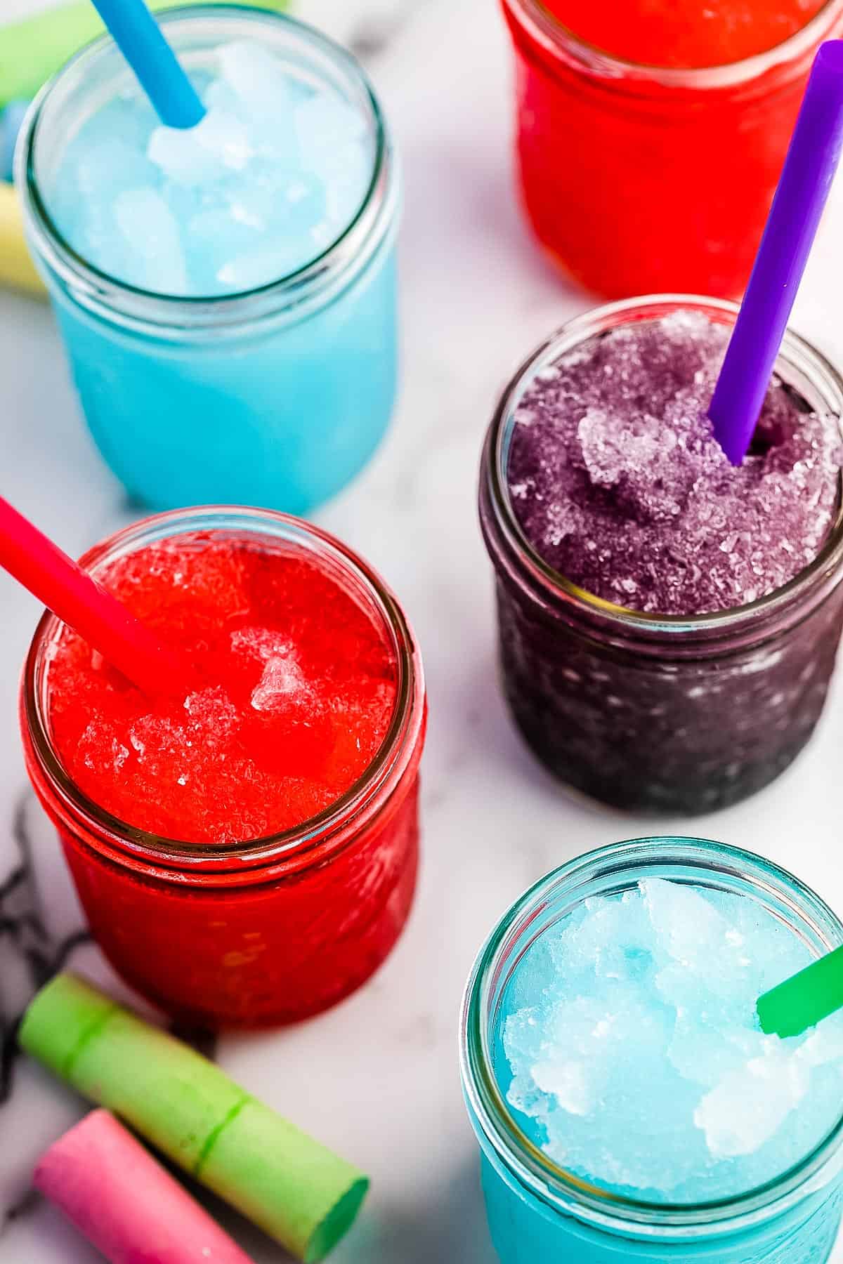 Close up phot of the slushies.