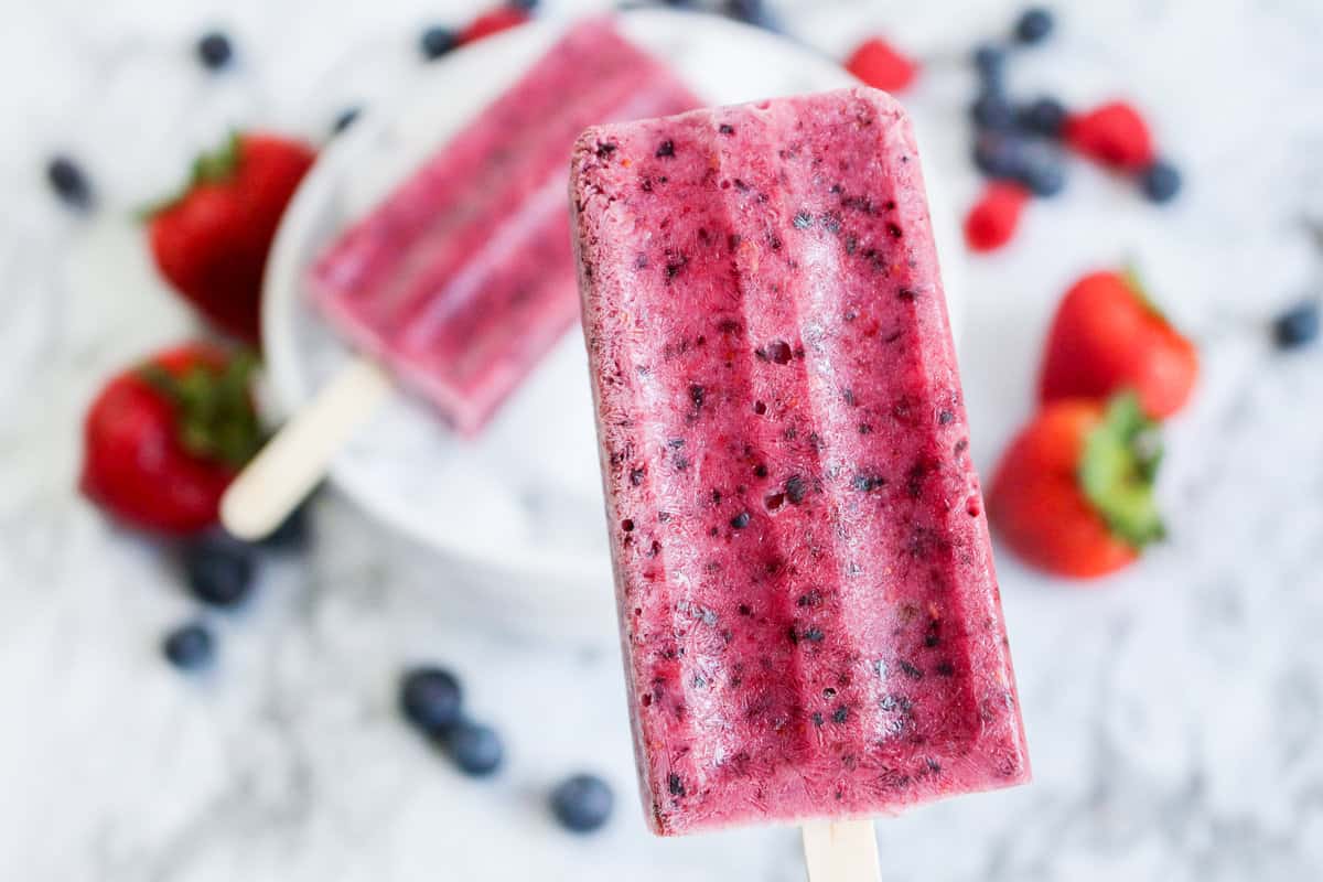 Close up Photo of a Berry Popsicle