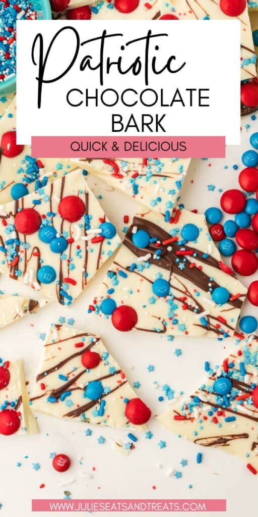 Patriotic Chocolate Bark JET Pinterest Image