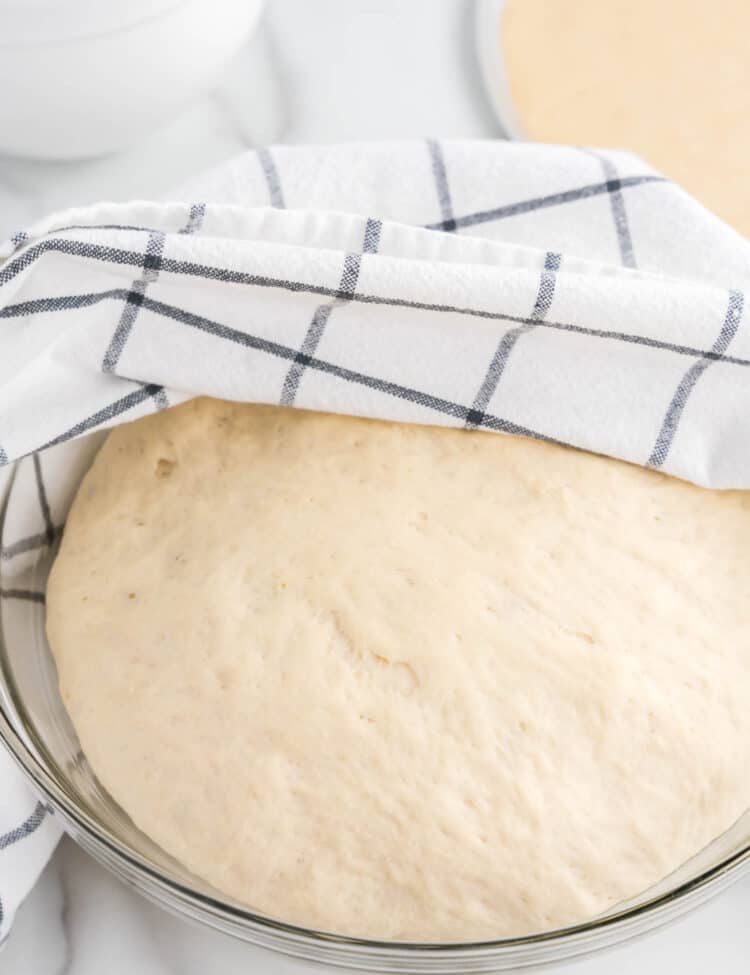 Homemade Pizza Dough Rising for the Best Homemade Pizza Recipe