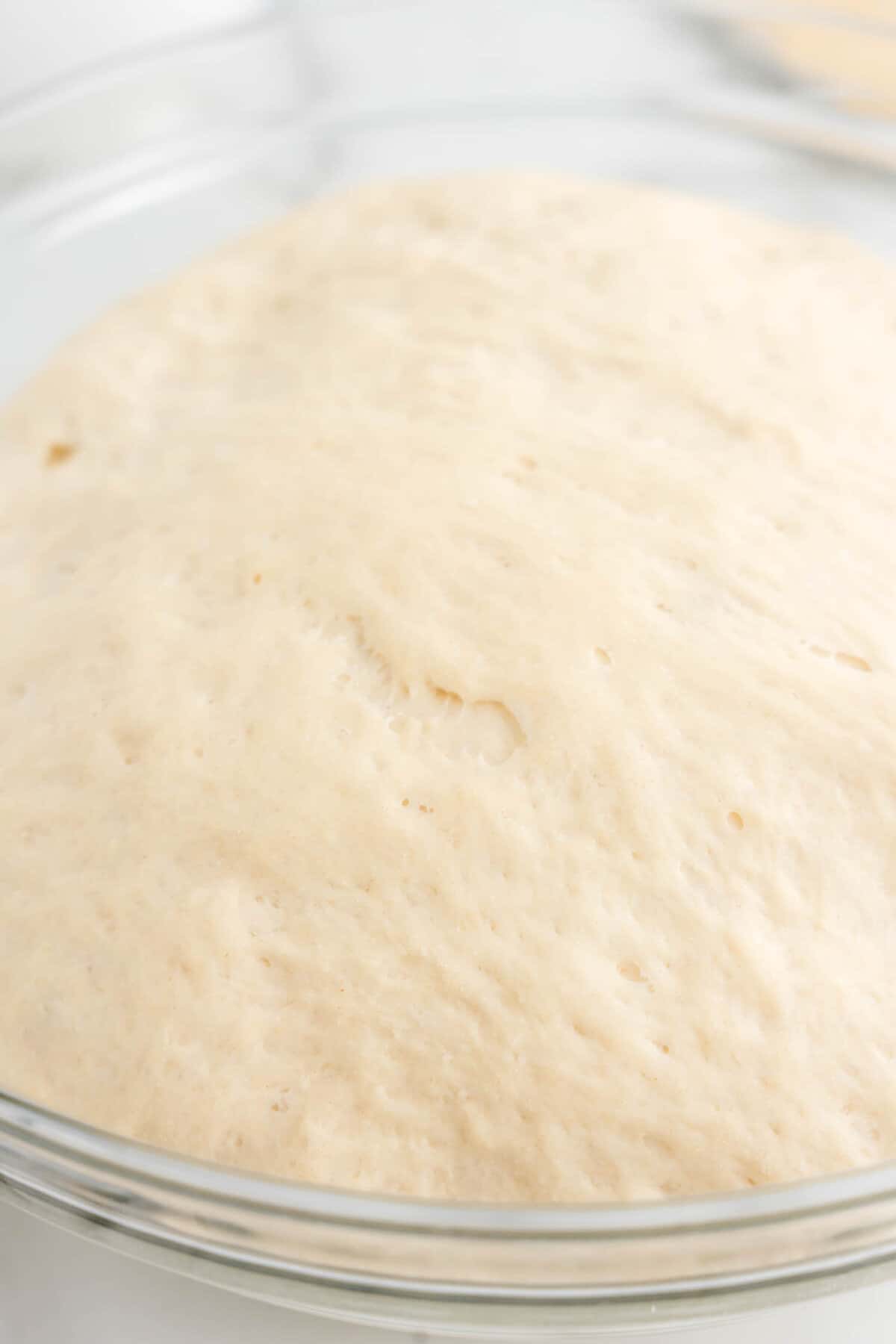 Easy Pizza Dough rising in bowl