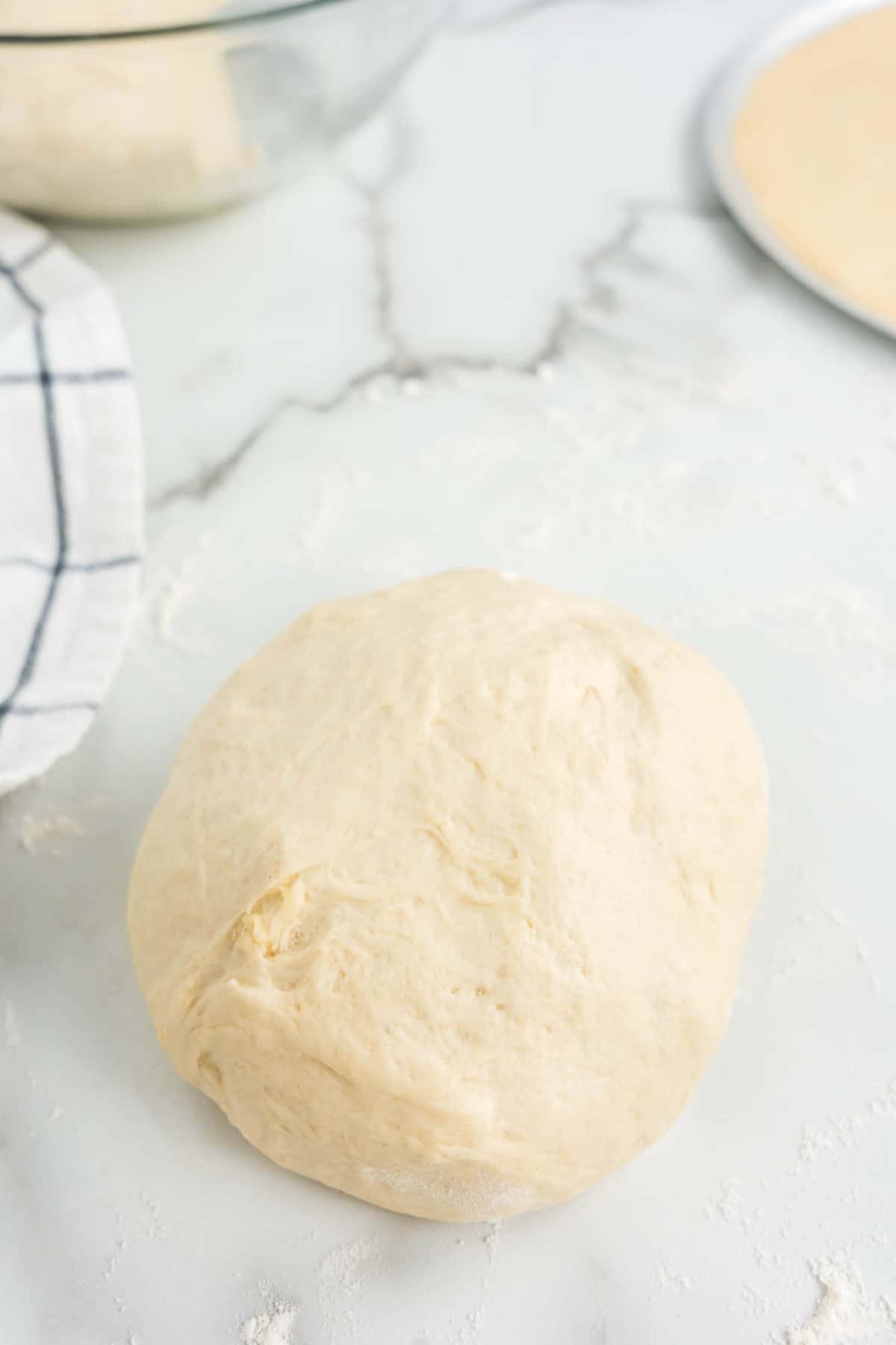 Kneading Easy Pizza Dough into Ball