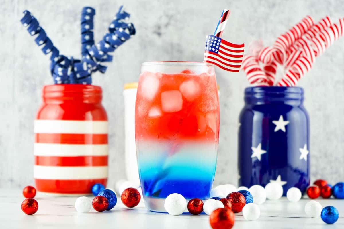 The perfect summer drink is the Red White and Blue Layered Cocktail