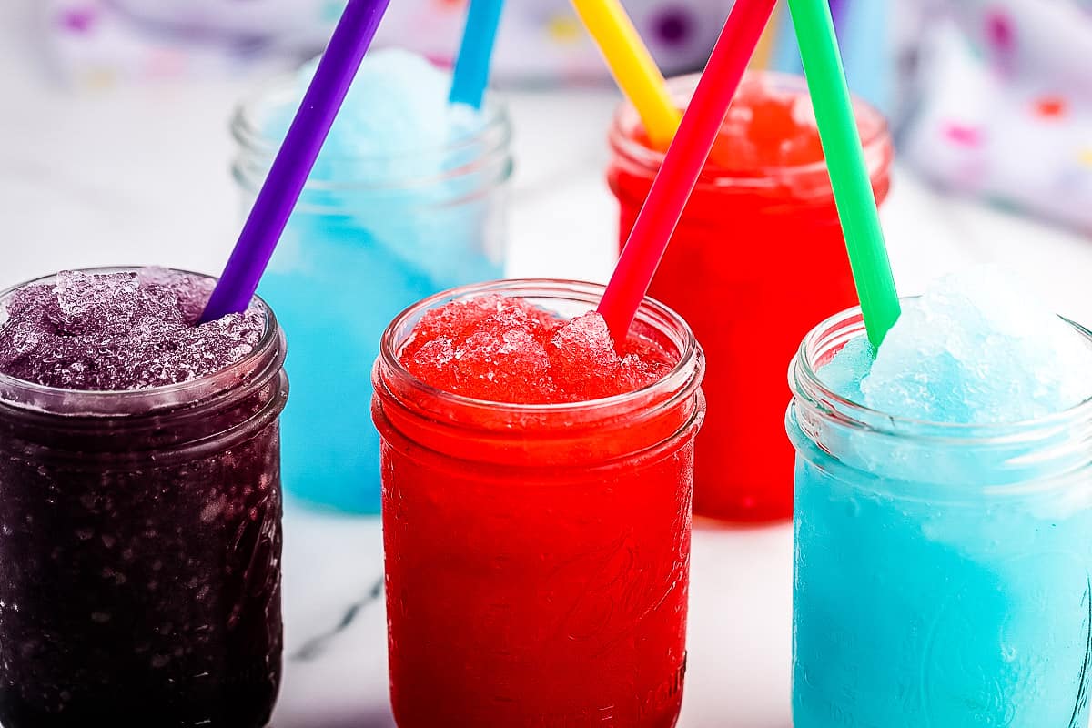 photo of completed homemade slushies.