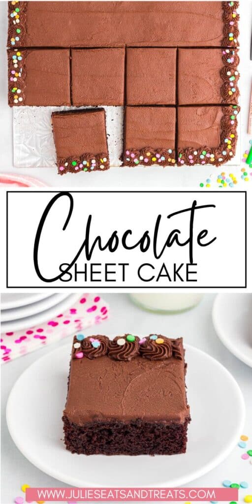 Chocolate Sheet Cake JET Pinterest Image