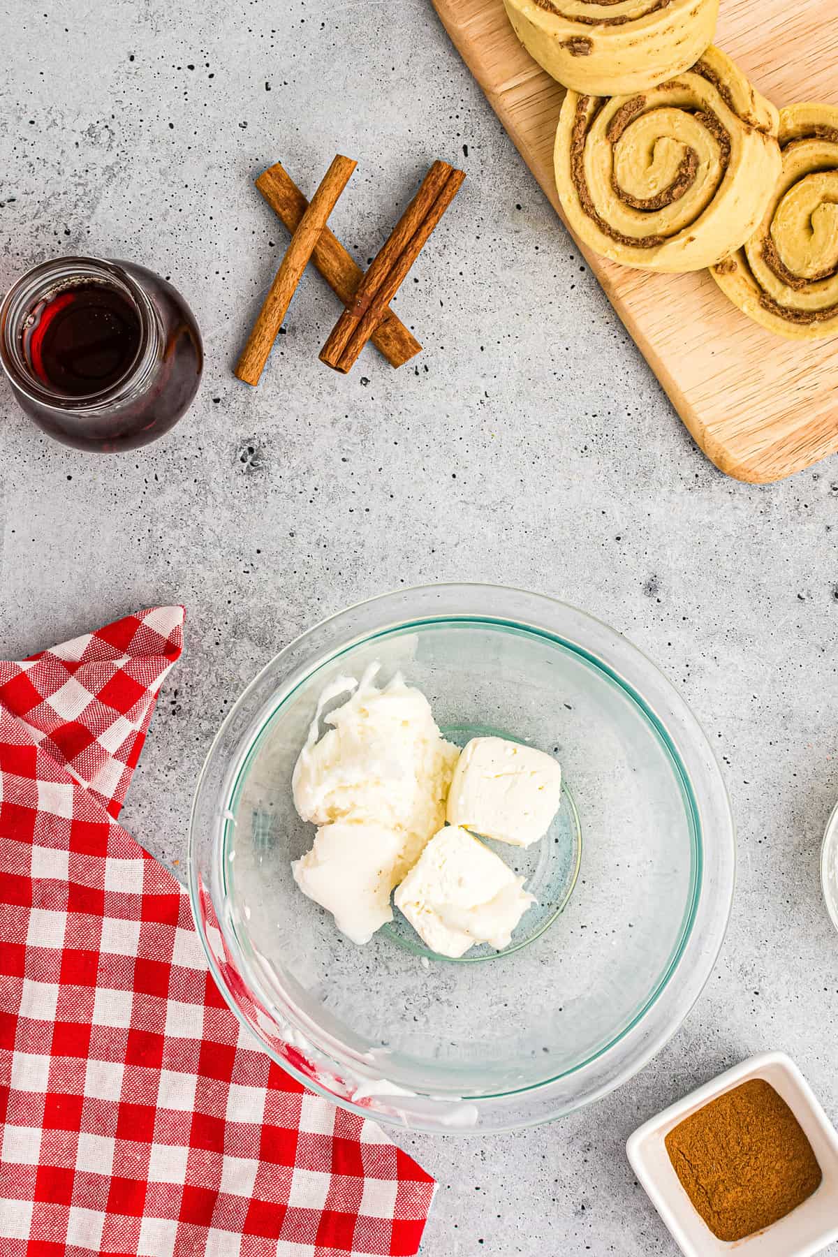 Using and Electric Mixer, whip together the Cream Cheese Icing and Softened Cream Cheese.