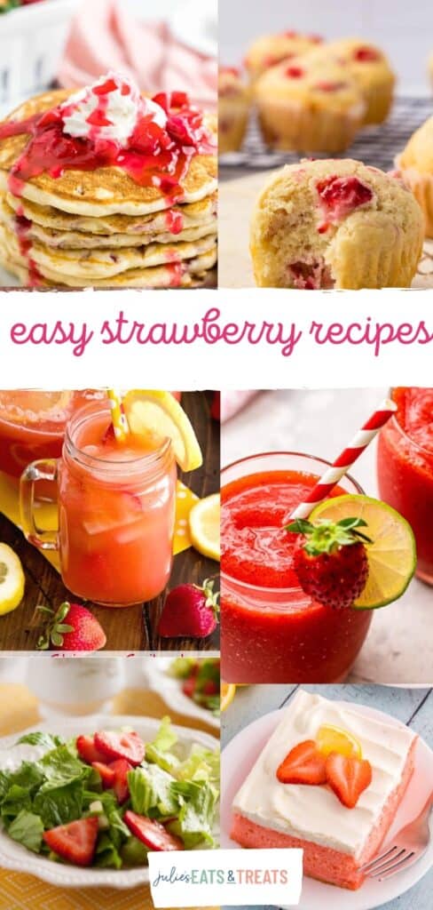 Easy Strawberry Recipes pinterest collage