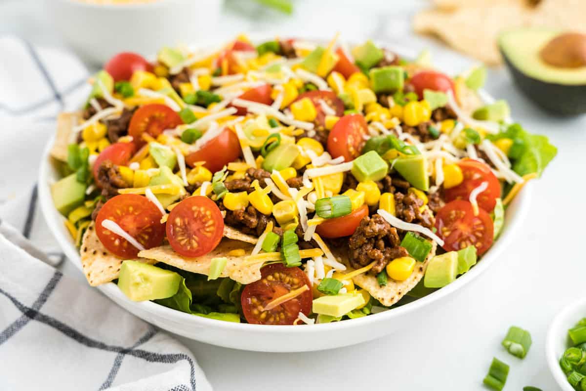 Easy taco salad in bowl