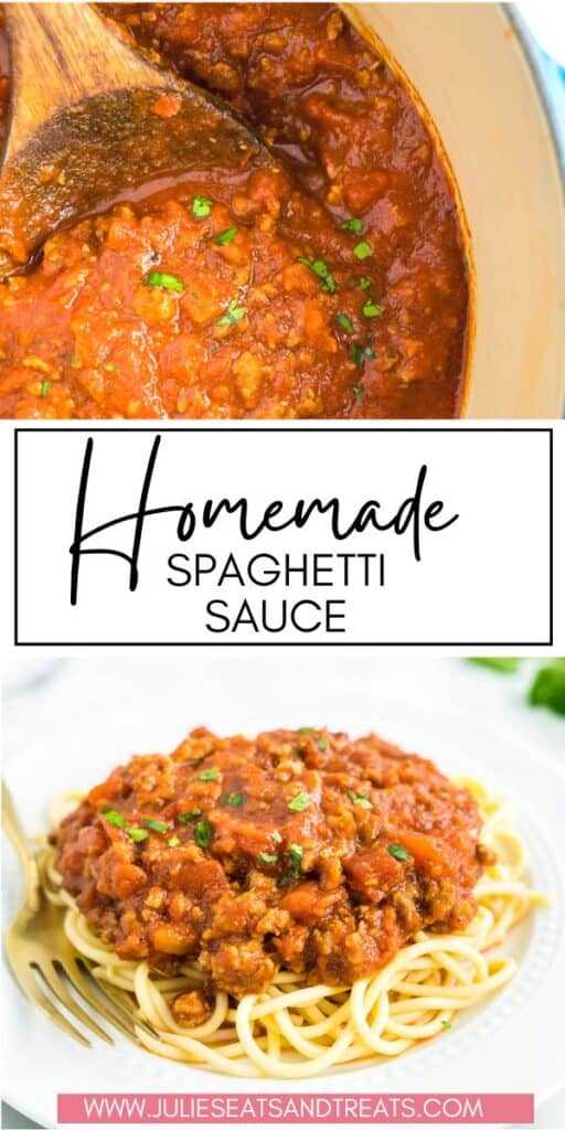Homemade Spaghetti Sauce JET Pinterest Image