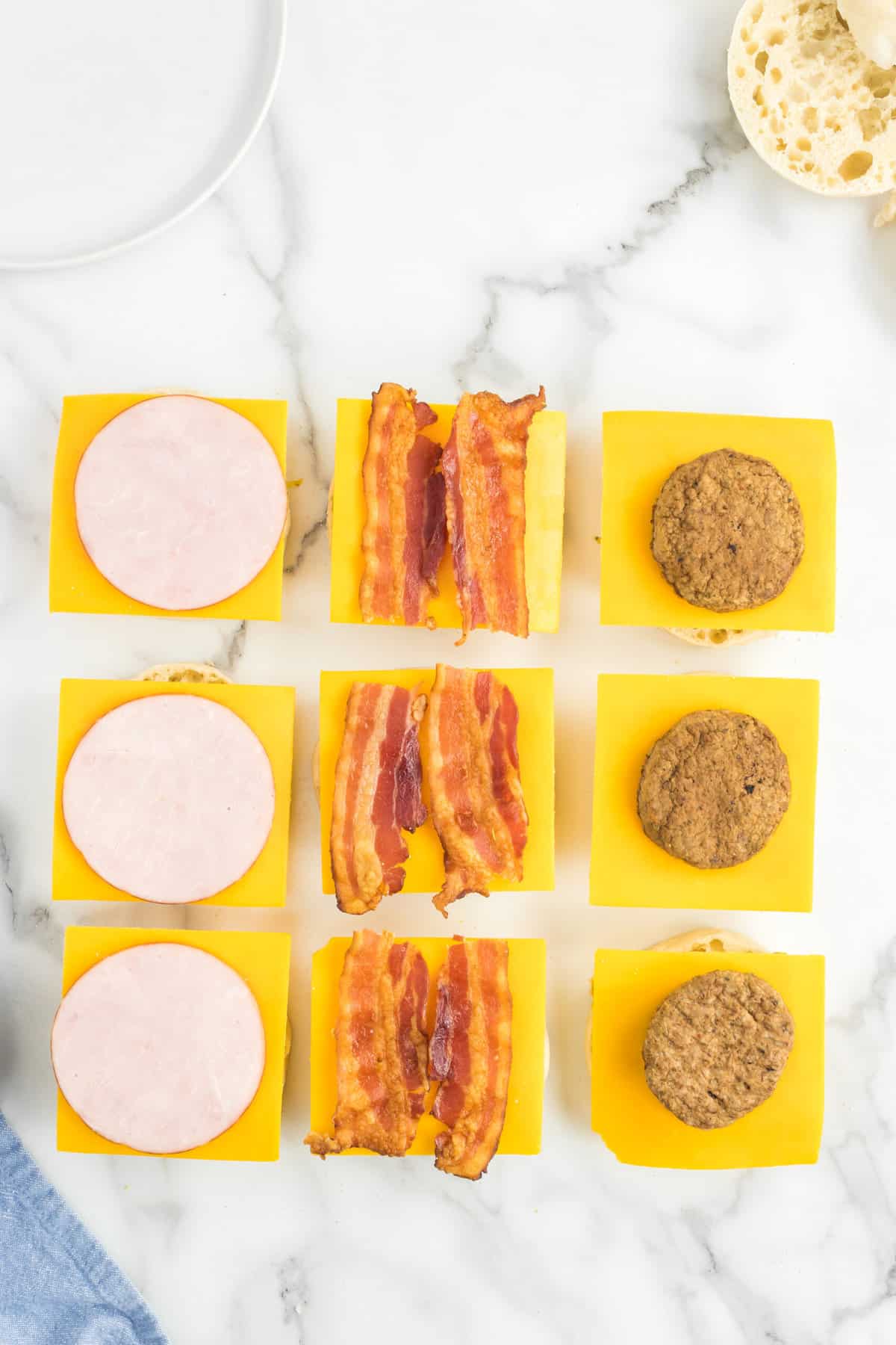 Adding meat of your choice to Frozen Breakfast Sandwiches recipes