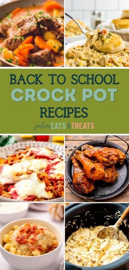 Back to School Crock Pot Dinners Pin Image