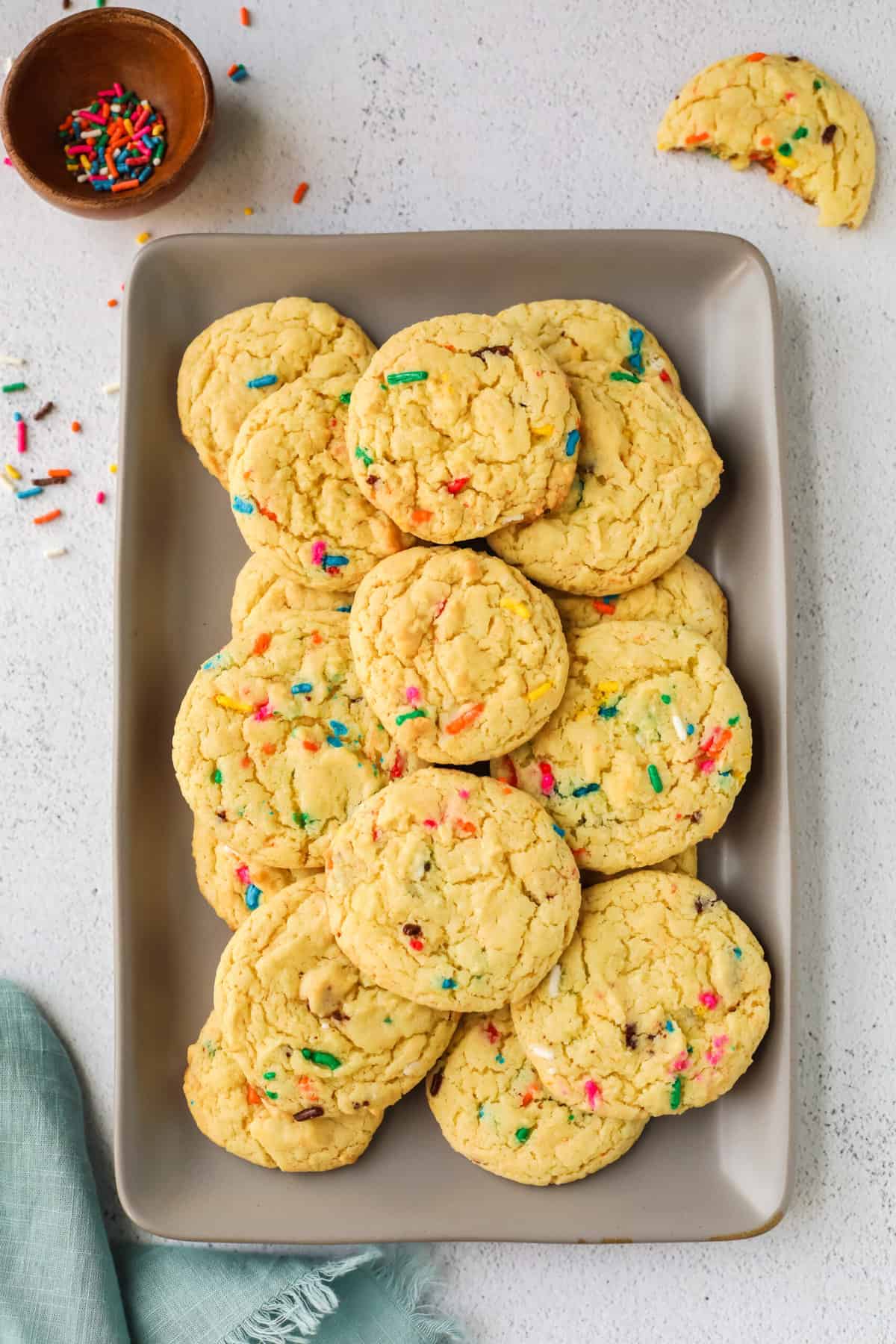 a Service dish filled with freshly baked cookies.