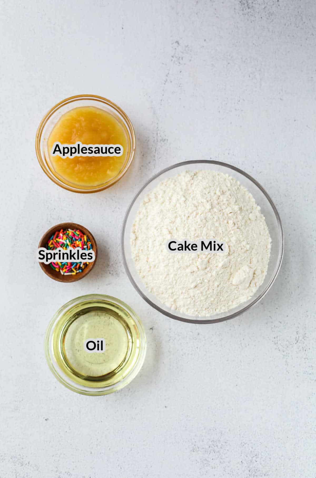 Overhead Image of the Cake Mix Cookies Ingredients