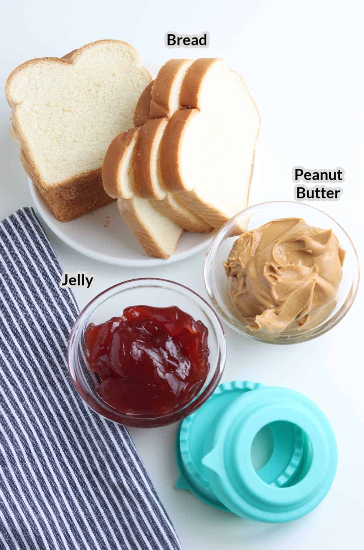 Overhead Image of the DIY Uncrustables Ingredients