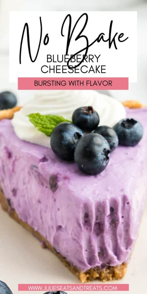 No Bake Blueberry Cheesecake JET Pin Image