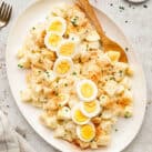 Potato Salad in bowl with wooden spoon