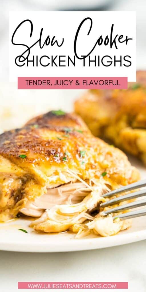 Slow Cooker Chicken Thighs JET Pin Image
