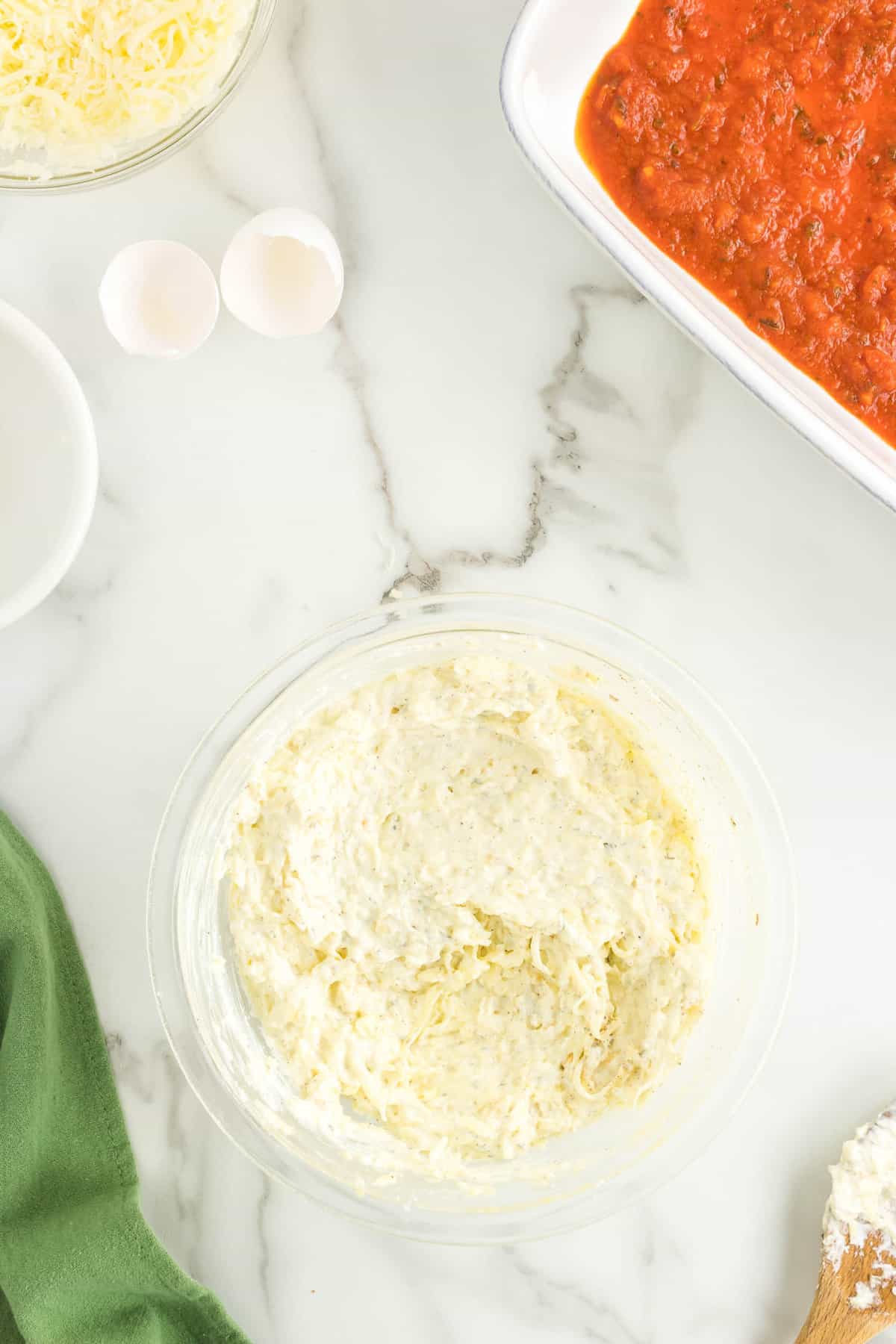 Combined Cheese Mixture for Stuffed Shells Recipe