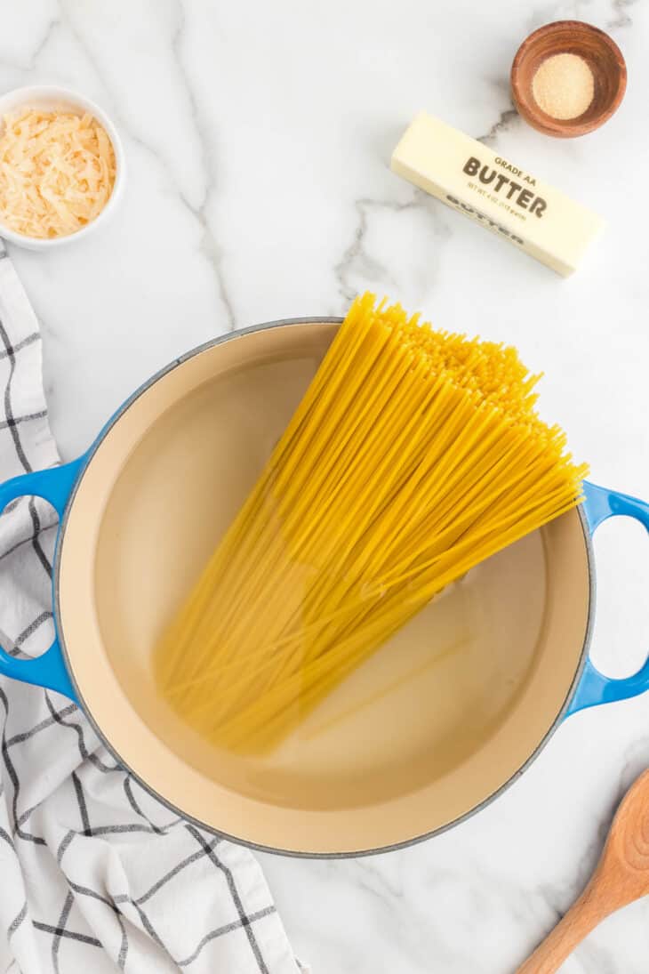 buttered bowtie noodles