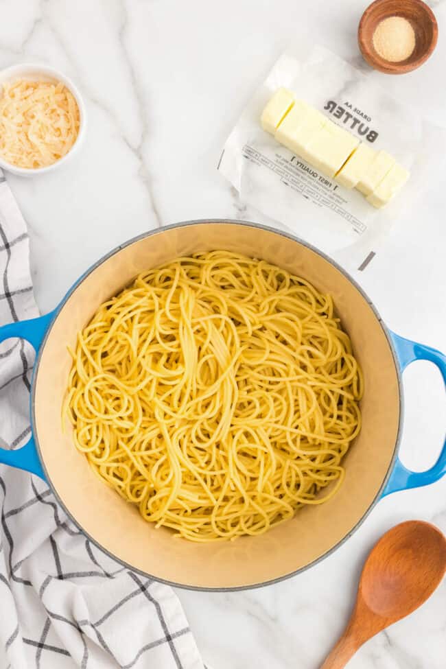 buttered bowtie noodles