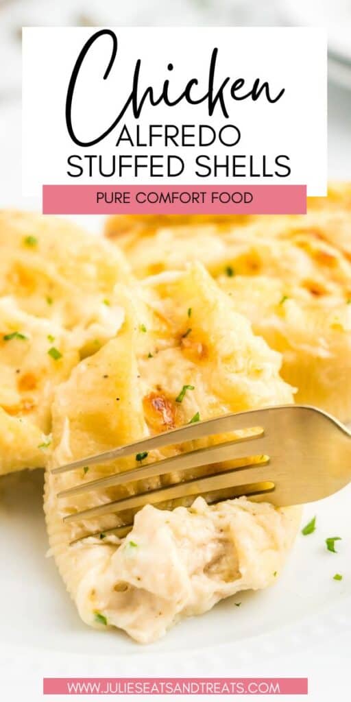 Chicken Alfredo Stuffed Shells JET Pin Image