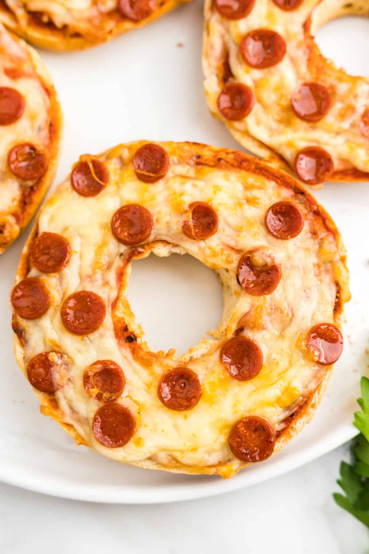 Close up Photo of Cooked Pizza Bagels