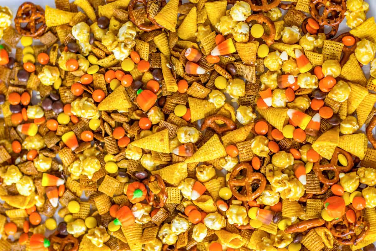a Pile of Fall Snack Mix