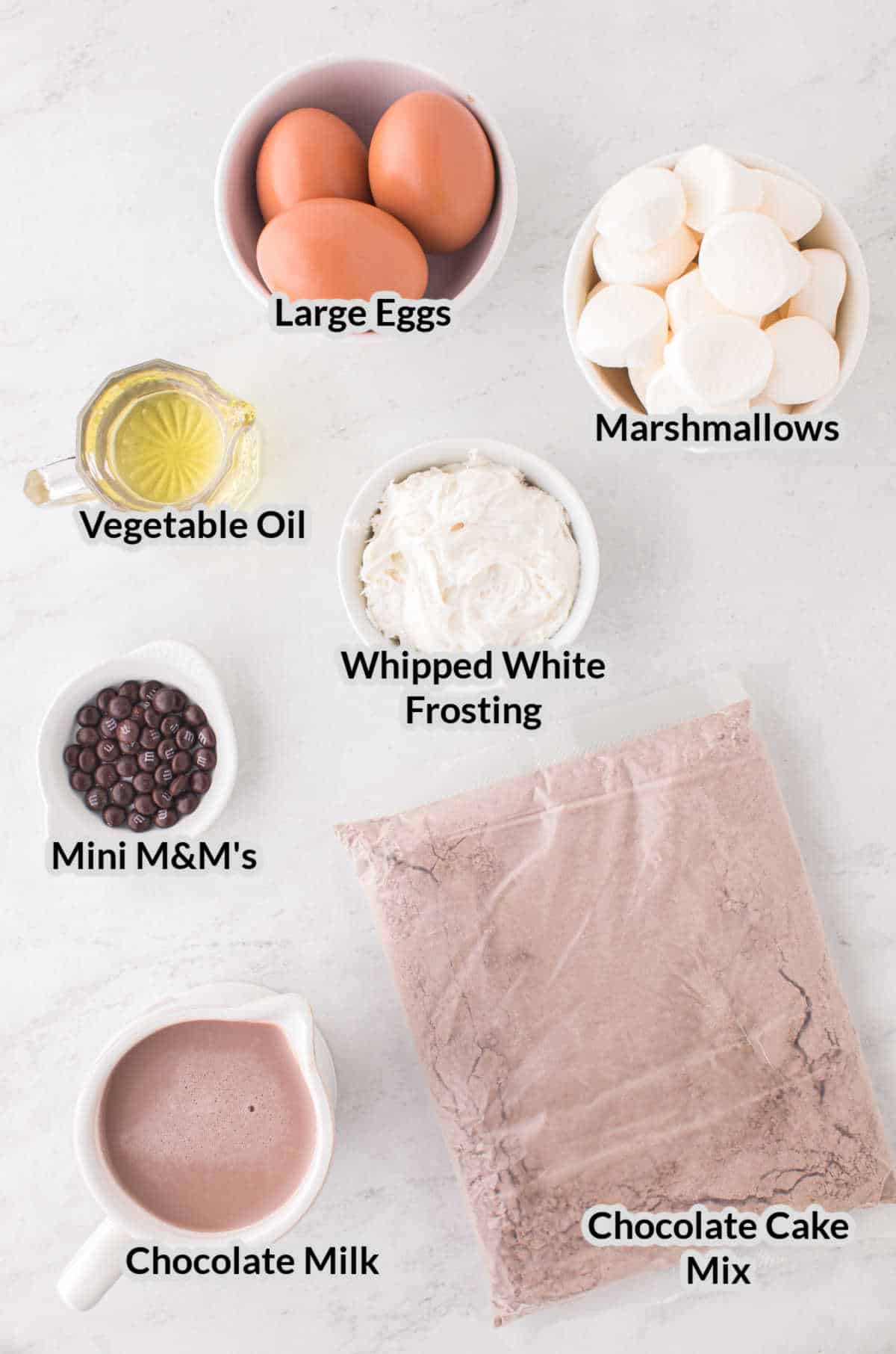 Overhead Image of the Ghost Cupcakes Ingredients