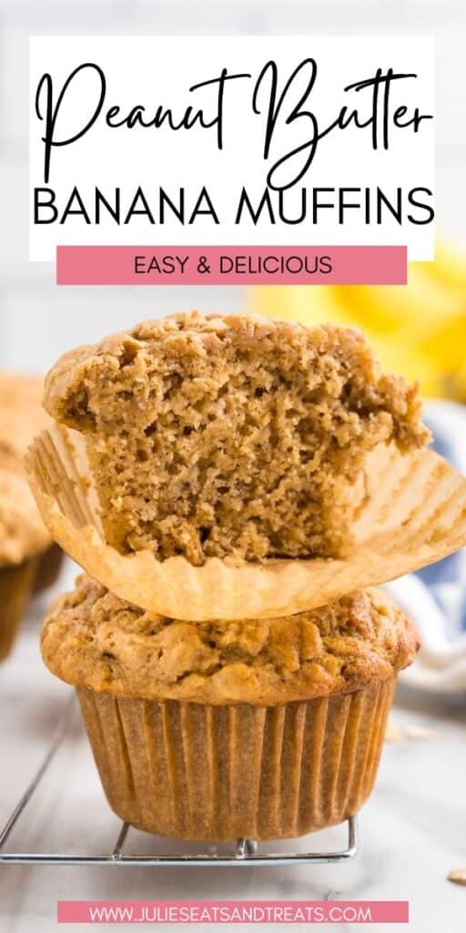 Peanut Butter Banana Muffins JET Pinterest Image